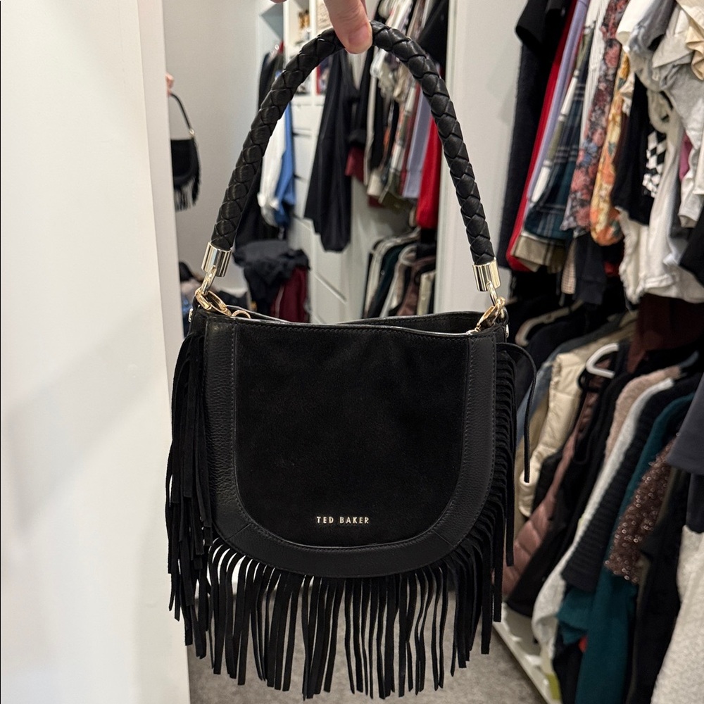 Ted Baker Black Fringe Shoulder Bag